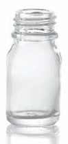 45 ml siroopfles, helder, type 3 geblazen glas